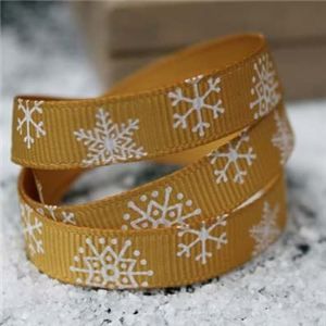 Go Grosgrain - 9mm Snowflakes Gold